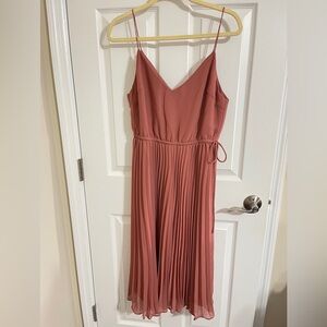 ASOS DESIGN PLEATED CAMI MIDI DRESS WITH DRAWSTRING WAIST size 8